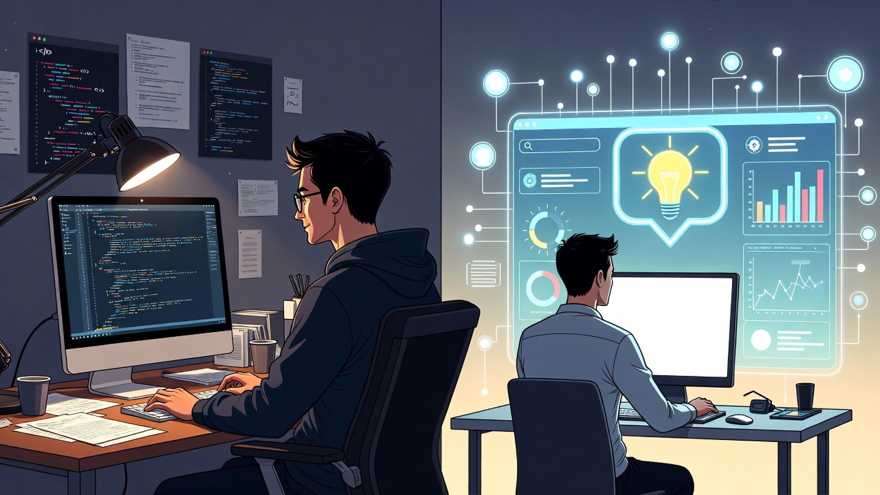 How to Use AI Without Losing Your Edge - Developer at computer
